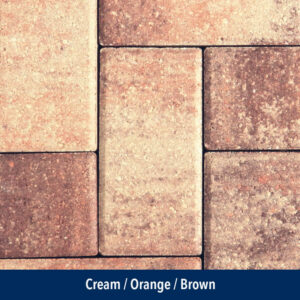 cream-orange-brown pavers